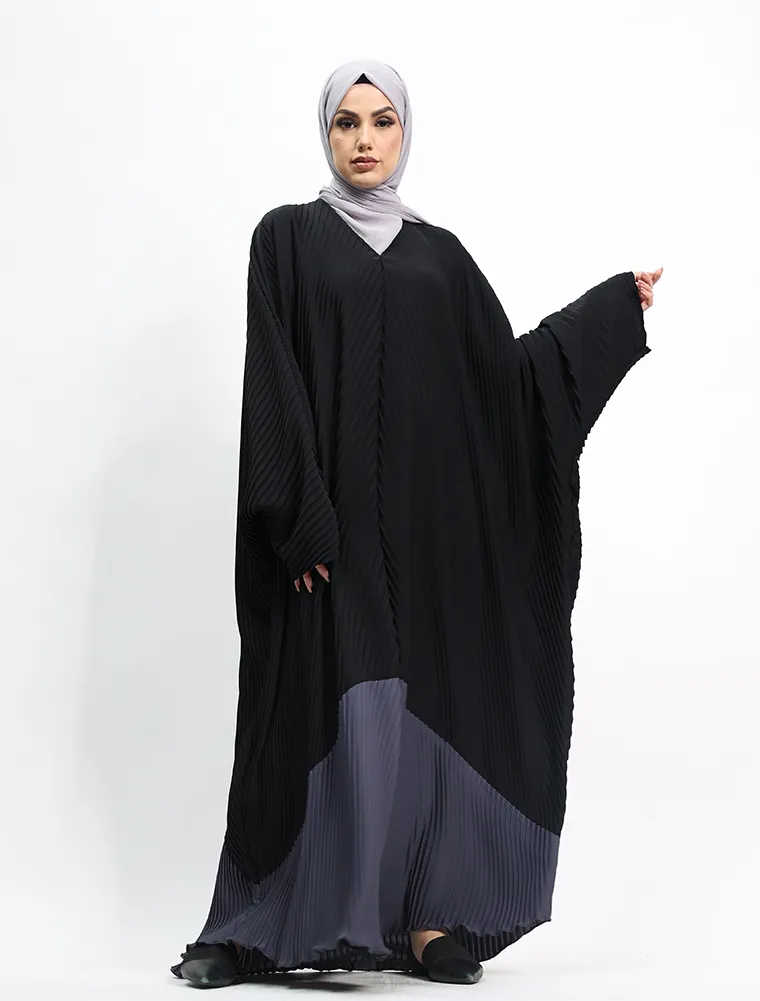 Grey Pleated Batwing
